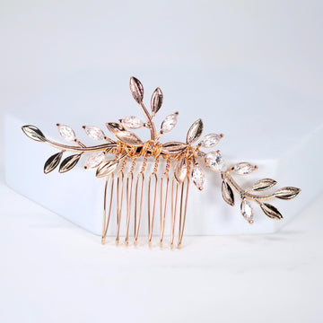 Cubic Zirconia, Diamond Twilight Vine Leaves Bridal Hair Comb, Vine Hair Piece, Bridal Hair Accessories, Wedding Hair Accessory
